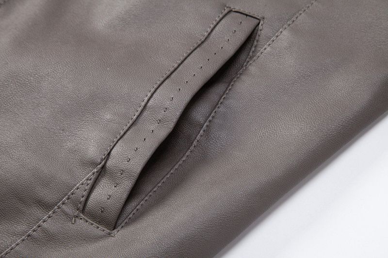 Giacca in pelle spessa, versatile, foderata in pile, vestibilità slim, da uomo, autunno inverno 2025, nuova taglia forte_voghion.com