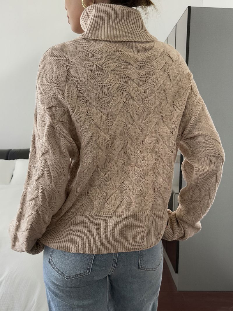 Maglione a maniche lunghe in lana tinta unita casual autunno e inverno 2025 da donna_voghion.com