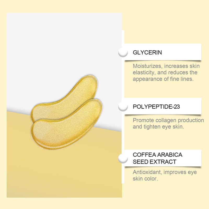 Gouden oogmasker, hydraterend en vochtinbrengend, hydrateert de huid rond de ogen op milde wijze, nicotinamide-essence, huidverzorgingsoogmasker_voghion.com