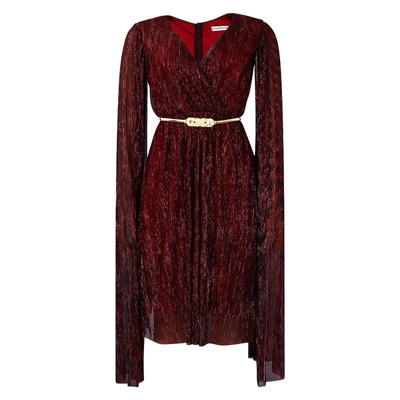 Damenbekleidung Neue V-Ausschnitt Temperament Langarm Cape Taille Kleid Rock_voghion.com
