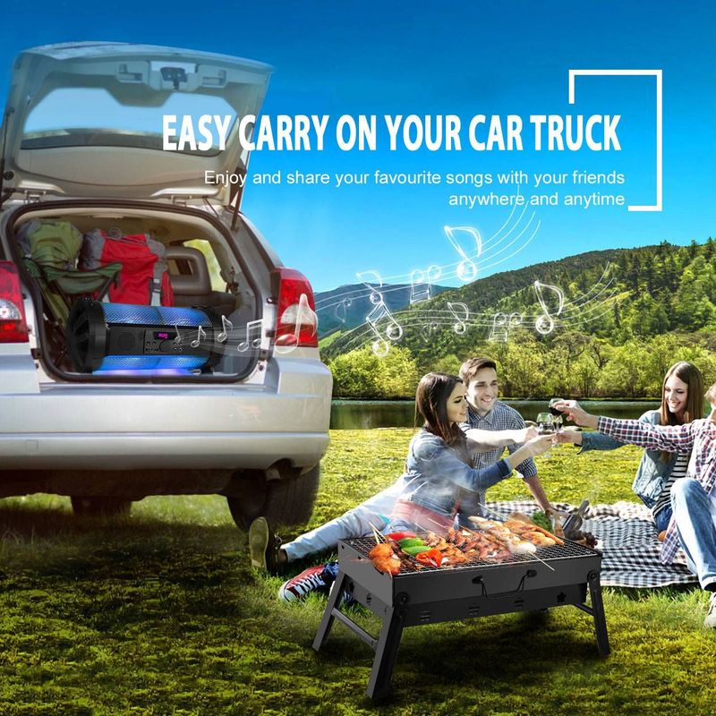 Portable BBQ Grill Foldable Charcoal Grill Lightweight Smoker Grill For Camping Picnics Garden Grilling_voghion.com