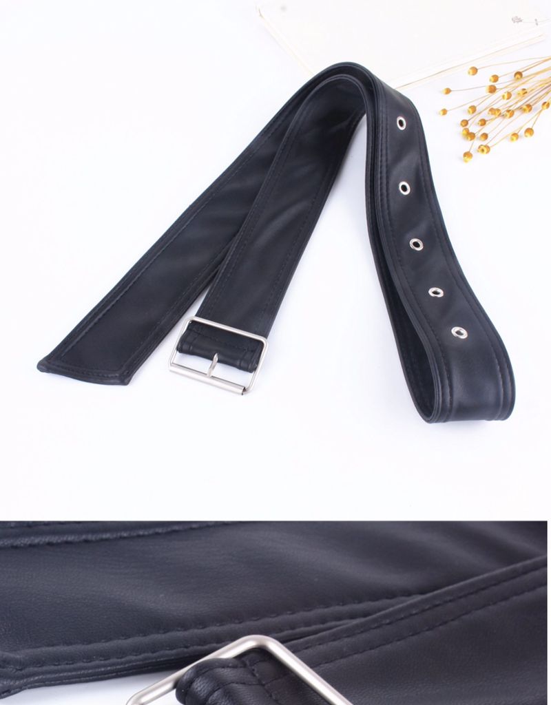 HEIßE Mode Breite Schwarz Leder Gürtel für Frauen Korsett Gürtel Trenchcoat Pelz Kleidung Damen Strap Weibliche Bund_voghion.com