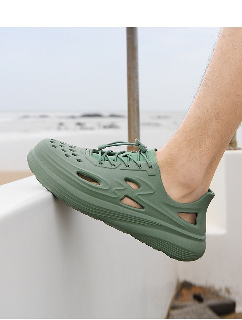 Herrenschuhe Vier Jahreszeiten rutschfeste lässige atmungsaktive Clogs Bequeme Hausschuhe mit geschlossener Zehenpartie zum Hineinschlüpfen_voghion.com