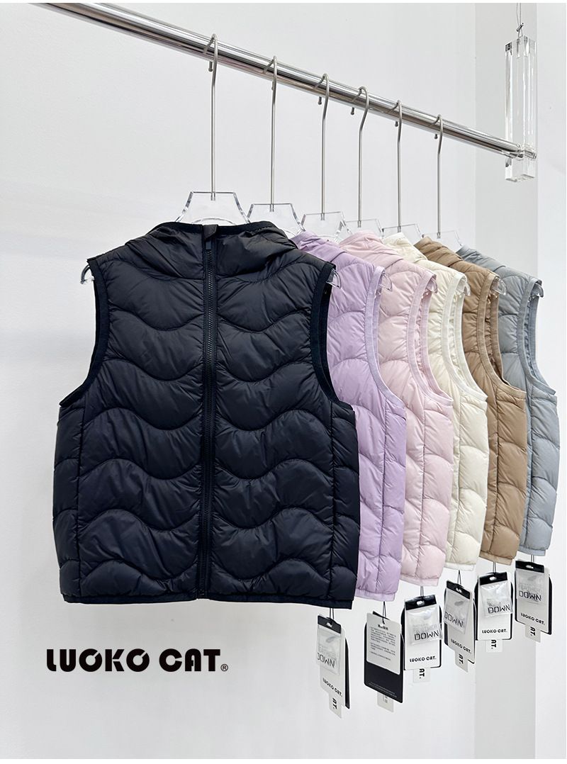 Gilet en duvet léger pour enfants, vêtements d'automne 2025, garçons et filles, bébés et petits enfants, gilet à capuche, vêtements d'extérieur_voghion.com