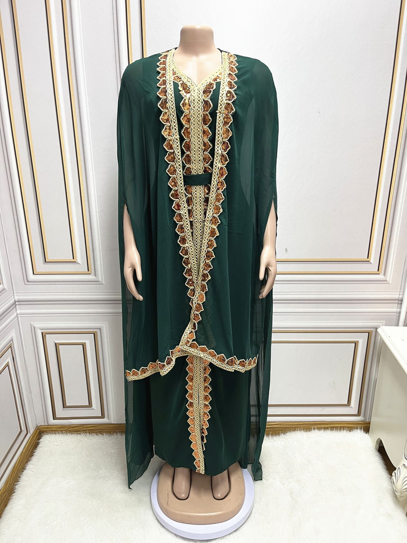 Naisterõivad Moslemi Abaya Naiste litritega kleit ülikond Šifoonist kaheosaline kleit Cape Robe_voghion.com