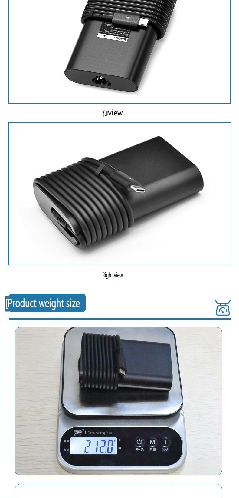 Cargador rápido USB-C de 65 W para portátiles Daier: adaptador de corriente de 20 V y 3,25 A con PD 3.0._voghion.com