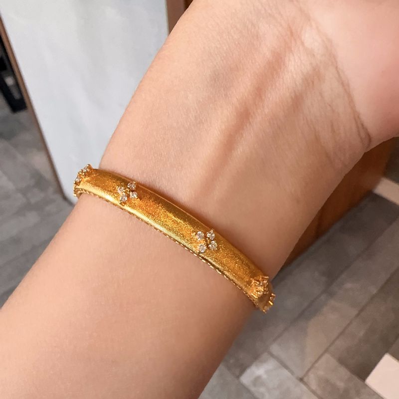 Neues chinesisches vergoldetes leichtes Luxus-Bambusknoten-Stern-Kleines Nischen-Palaststil-High-End-Gold-Intarsienarmband für Frauen_voghion.com