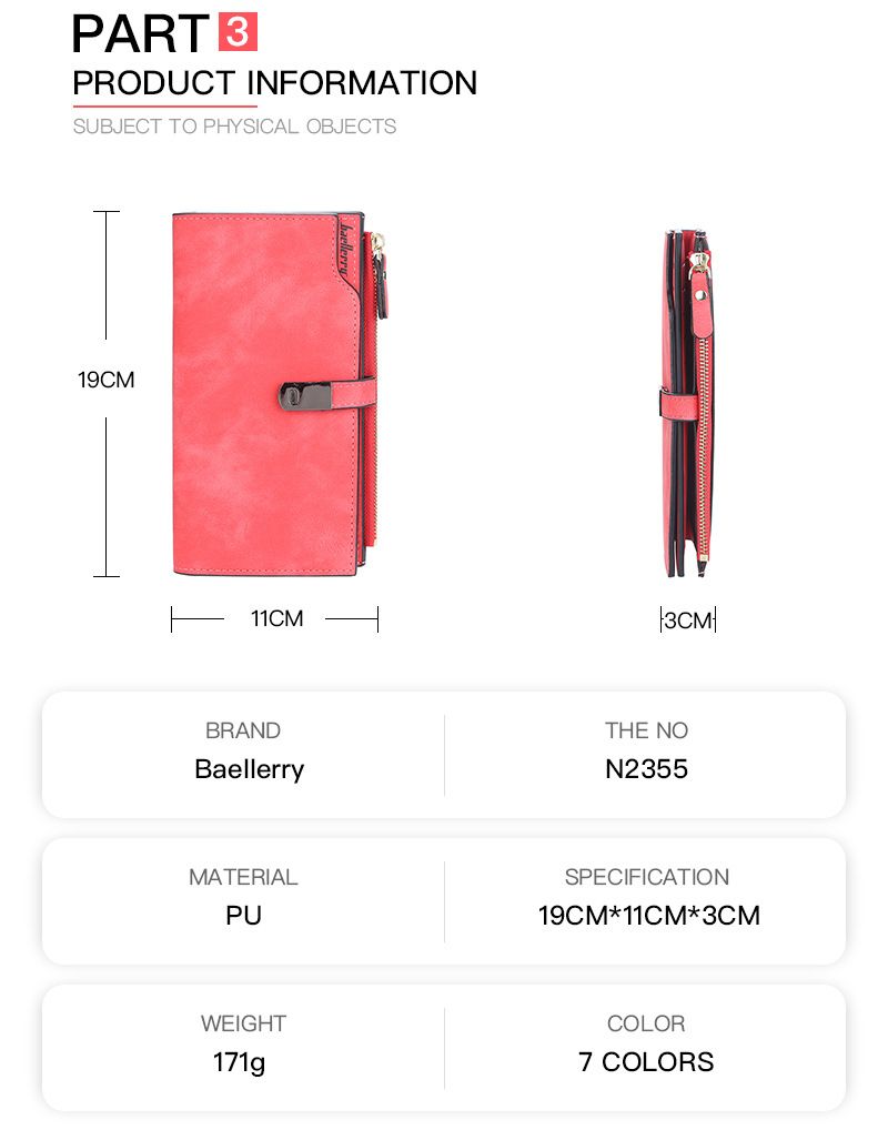 BAELLERRY nuovo portafoglio lungo da donna in stile coreano con fibbia multi-carta e pochette con cerniera per donna all'ingrosso_voghion.com