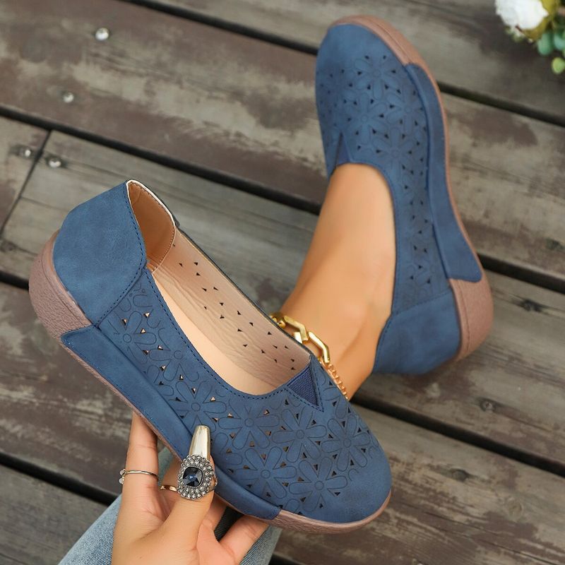Neue Lazy Singles Casual-Schuhe in Übergröße mit flachem Boden und Hohllöchern, runde Zehenpartie für Damen mit einem Fußpedal_voghion.com