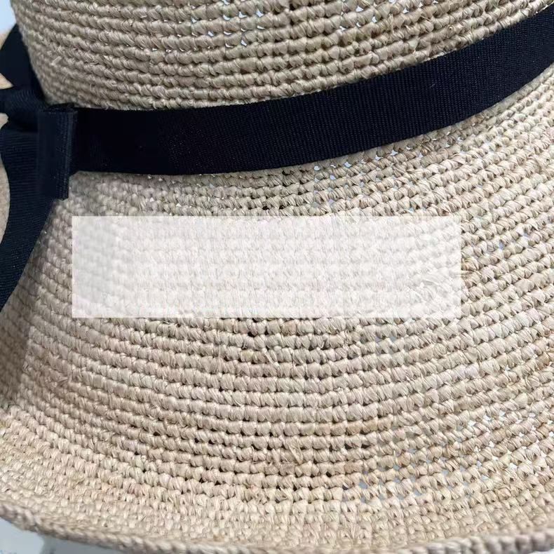 Spring Art Bow Hand-Woven Straw Women's Hat, Wide Brim, Slim Face, Sun Protection, Sun Hat_voghion.com