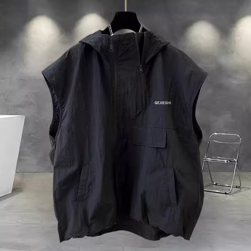 Outdoor-Funktionsreißverschlussweste, lockere und personalisierte faltige Arbeitskleidung, Pferd_voghion.com