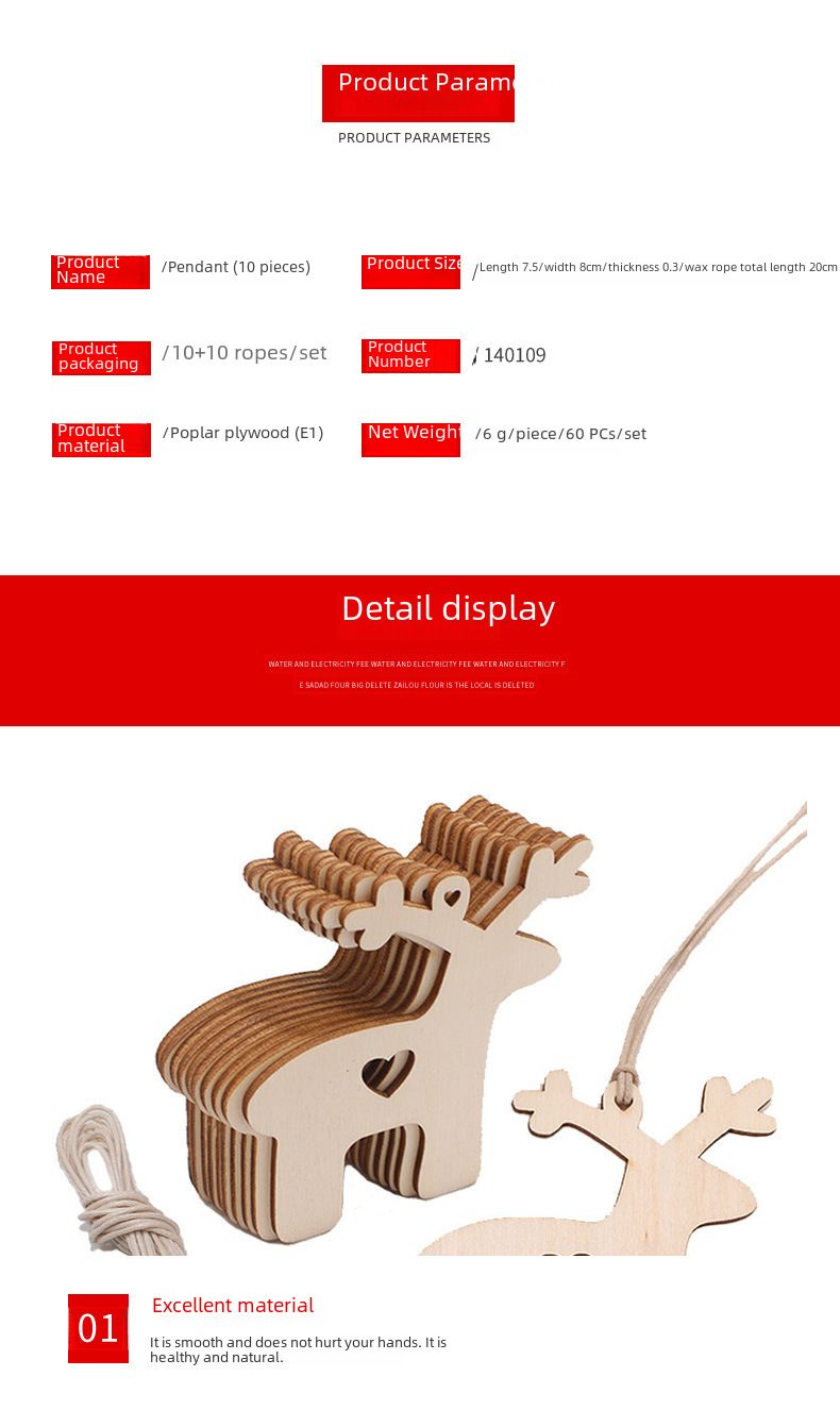 Wooden Crafts Creative Christmas Wood Piece Pendant Home Decorations Hand Painted DIY Props Christmas Tree Accessories_voghion.com