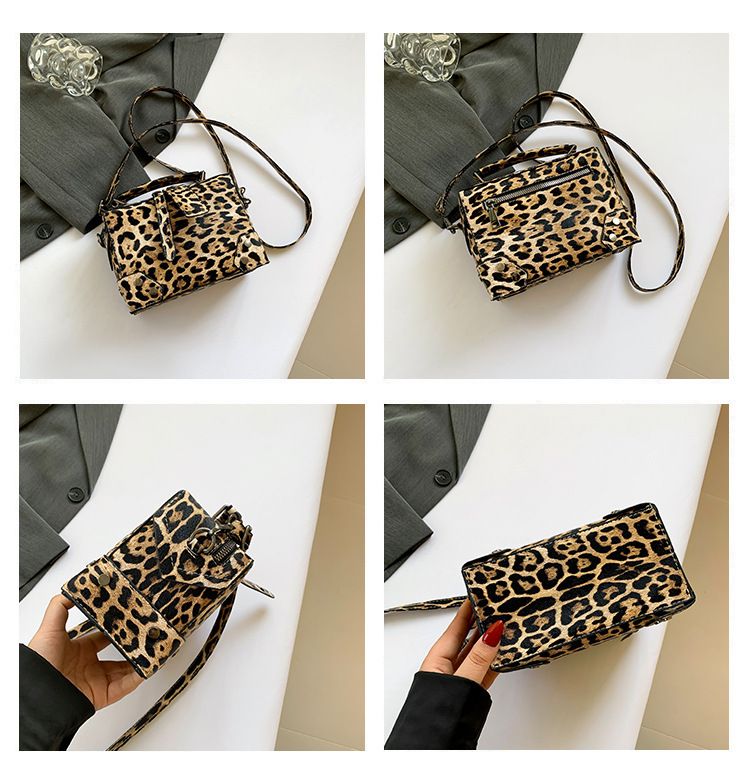 2024 nouveau style sac femme imprimé léopard petit sac carré personnalité niche oreiller sac bandoulière petit commerce extérieur sac à main_voghion.com