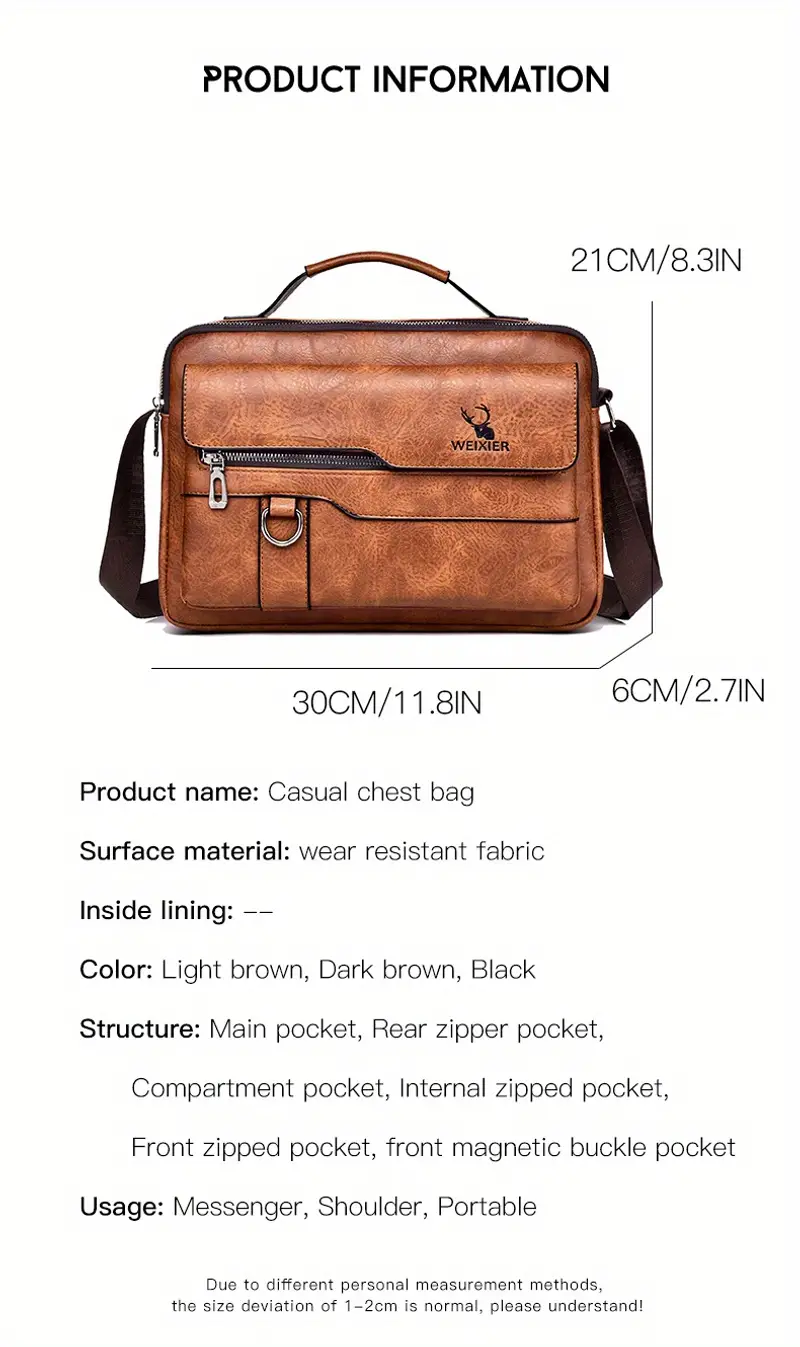 Męska wiosenna i letnia nowa torba na ramię Torba na ramię Torebka Casual Fashion Nowy produkt Materiał PU Prezent dla ojca / Rocznica_voghion.com