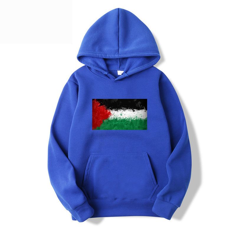 Felpa con cappuccio casual tinta unita con tema Pakistan-Israele Palestina da donna_voghion.com