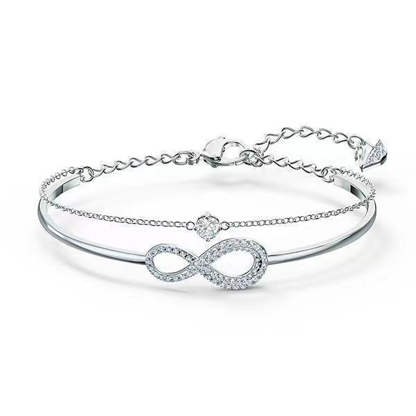 Collar y pulsera de mujer con superposición romántica de amor eterno, joyería noble de lujo, regalo para novia_voghion.com