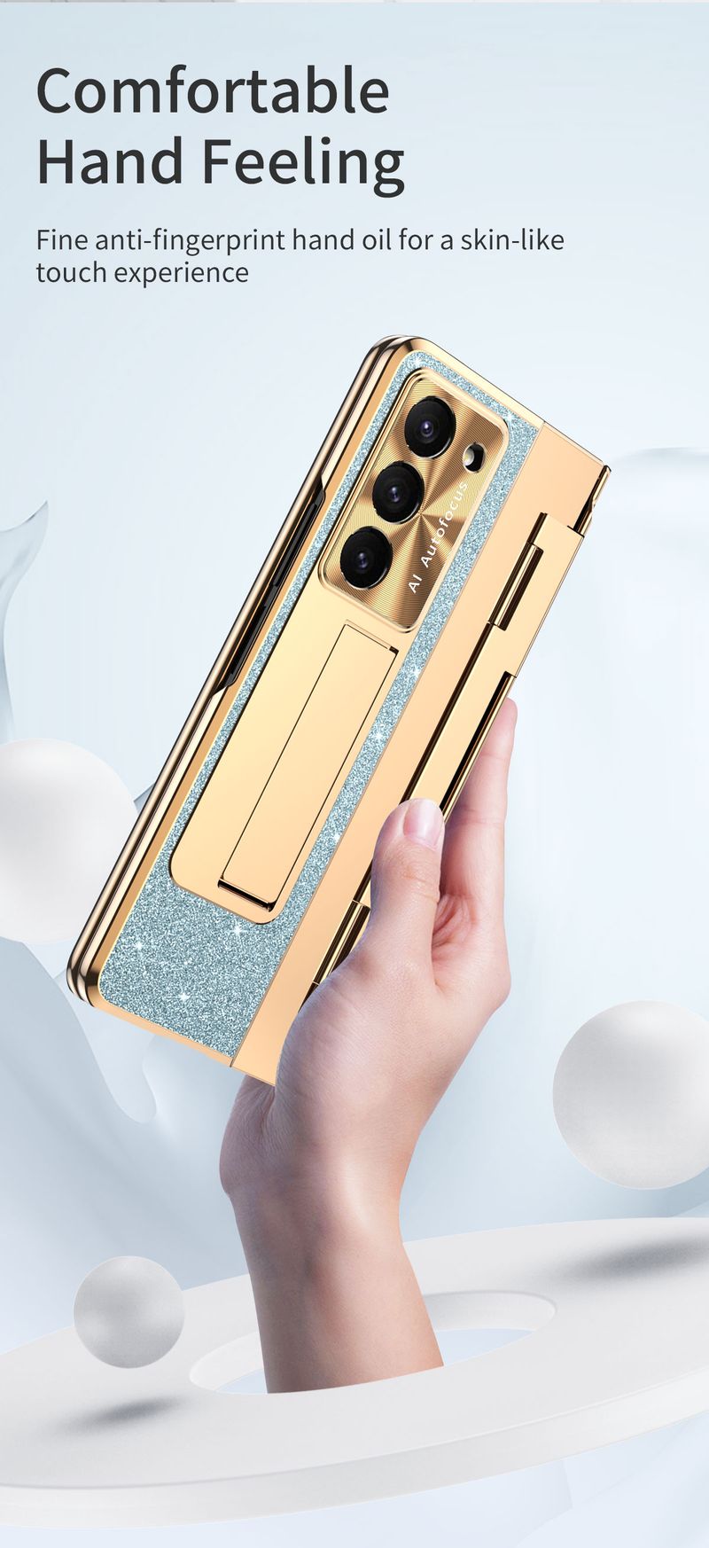 Voor Samsung Galaxy Z Fold 3 4 5 6 Luxe Elegante Zakelijke Glitter Camera Protector Screen Film Houder Stand Telefoon Case cover_voghion.com