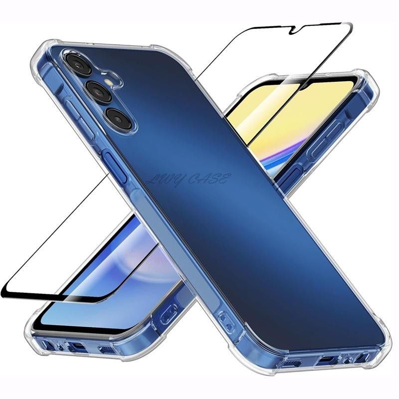 for Samsung Galaxy M10 M20 M30s M30 M01 M11 M13 M14 M23 M31 M31s M32 M51 M52 M53 M54 M55 M33 M34 M62 F15 F62 F52 J2 J4 Core Tempered Glass Airbag Case_voghion.com