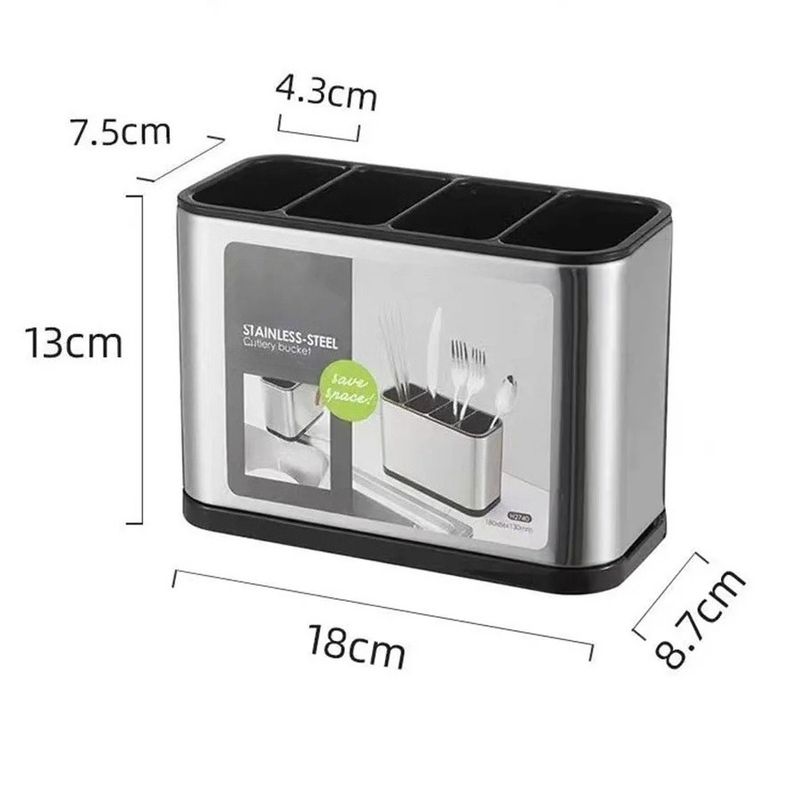Portaposate in acciaio inossidabile per stoviglie domestiche, scolapiatti, portaoggetti per cucchiai, organizer da cucina_voghion.com
