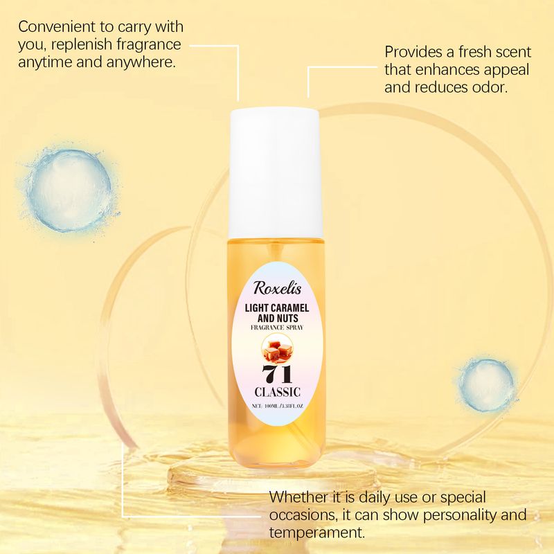 Zapach karmelowy w sprayu do ciała Świeży zapach Zapach do ciała Eleganckie perfumy w sprayu do ciała_voghion.com