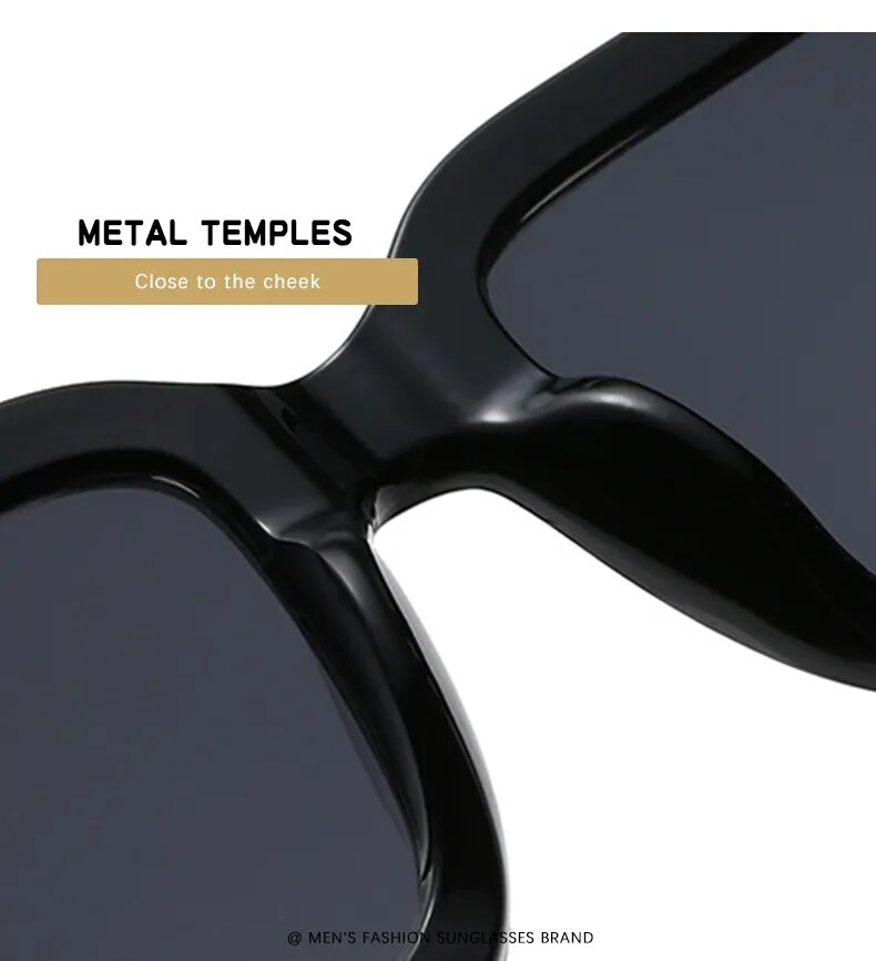 Nouvelle mode surdimensionnée la lettre B carré tendance femmes hommes rétro rectangle lunettes De soleil Gafas De Sol_voghion.com