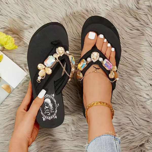 Scarpe da donna estive, sandali casual con fiocco, alla moda, antiscivolo, comode infradito, pantofole da donna, per esterni e interni_voghion.com
