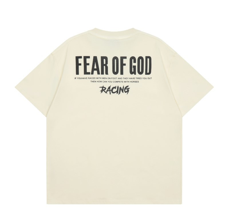 Man's clothing Hipster back monogram print loose FOG short sleeve T-shirt man_voghion.com