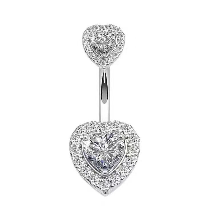 Piercing per ombelico in acciaio inossidabile con intarsi in zircone_voghion.com