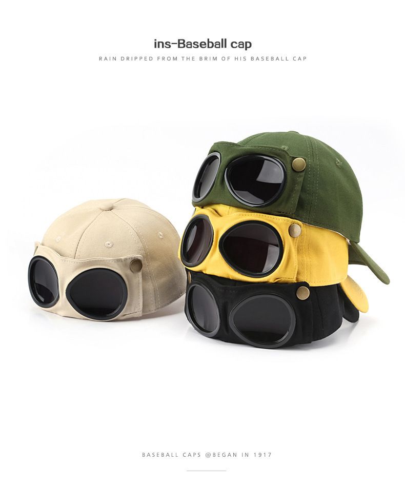 Pilot hat tide ins personalized glasses duck tongue hat men sunglasses sunshade summer hundred with_voghion.com