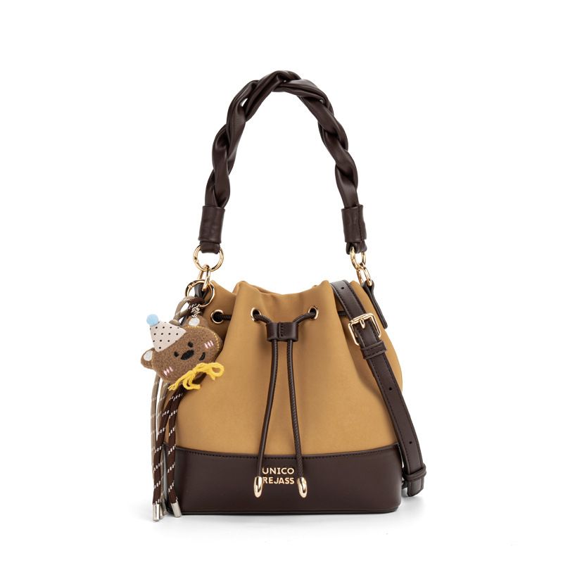 Nuova borsa a mano in pelle lucida per donna, borsa a secchiello, borsa a tracolla leggera di lusso di alta gamma_voghion.com