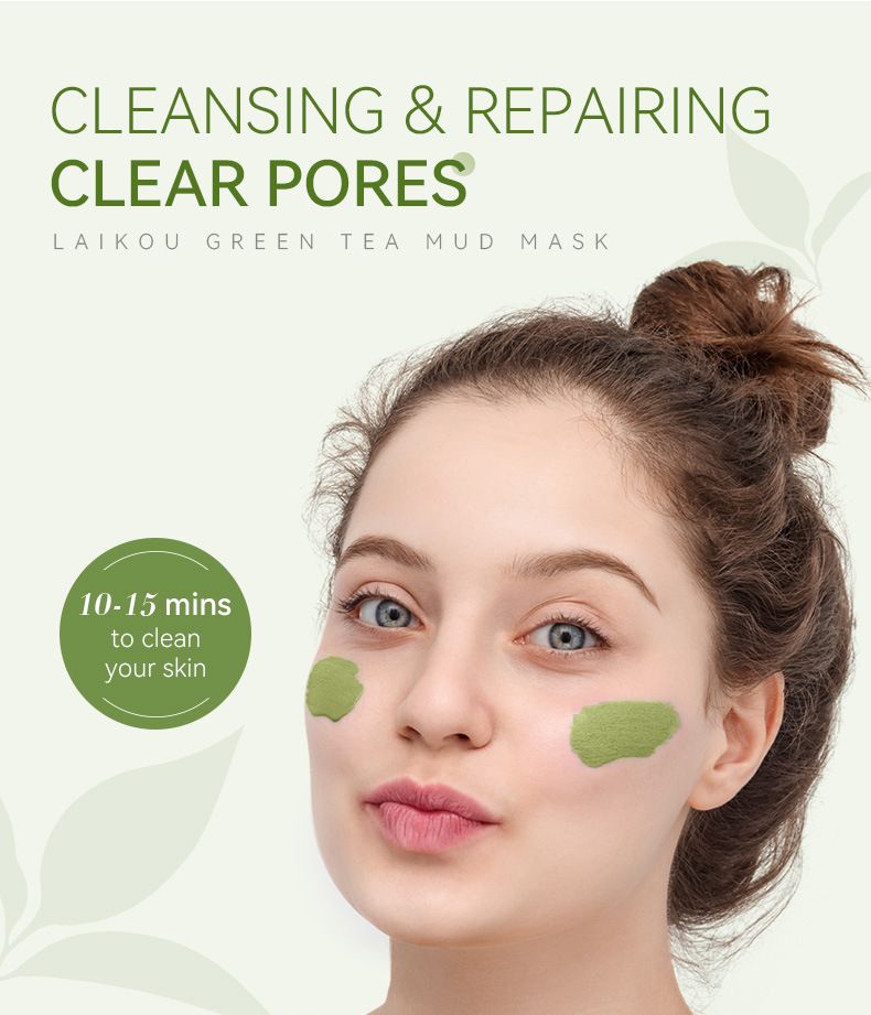 Laikou Green Tea Mud Mask 100g Cleansing Hydrating Moisturizing Mask Mud_voghion.com