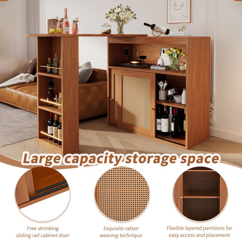 Barre aperte con fronte in rattan 138-193x104cm_voghion.com