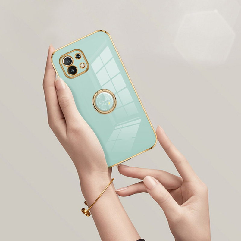 Custodia per cellulare con supporto ad anello placcato per Xiaomi Mi 11 Lite 5g NE 11lite mi 12 x 10T 11T Mi11T Pro_voghion.com