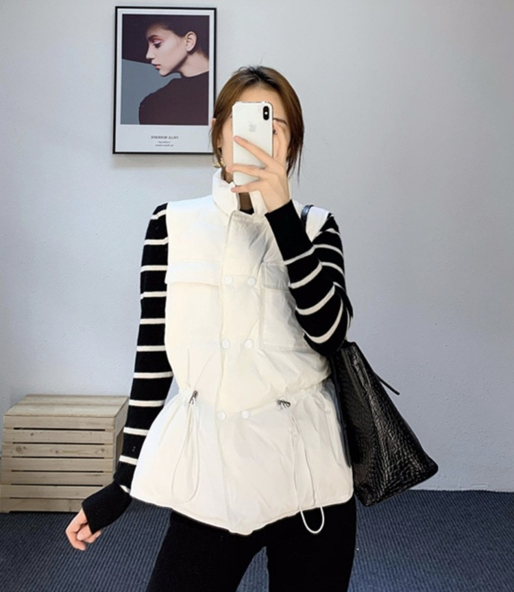 2023 New Light Down Vest Women Gilet corto Gilet caldo leggero antivento Cappotto da donna in piumino d'anatra bianco_voghion.com
