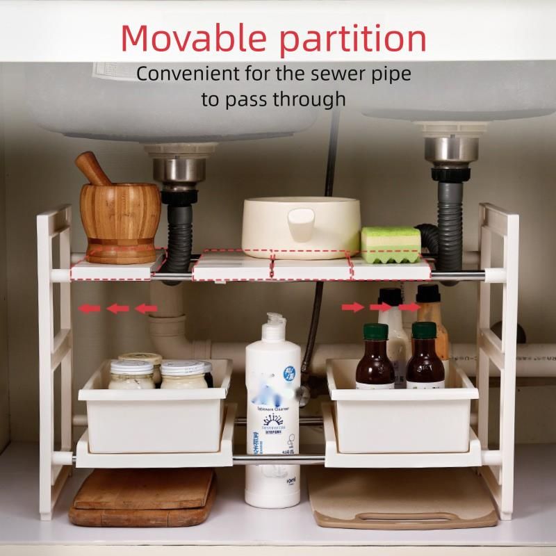 Nuovo lavello da cucina estraibile regolabile vario scaffale portaoggetti per bagno all'ingrosso_voghion.com