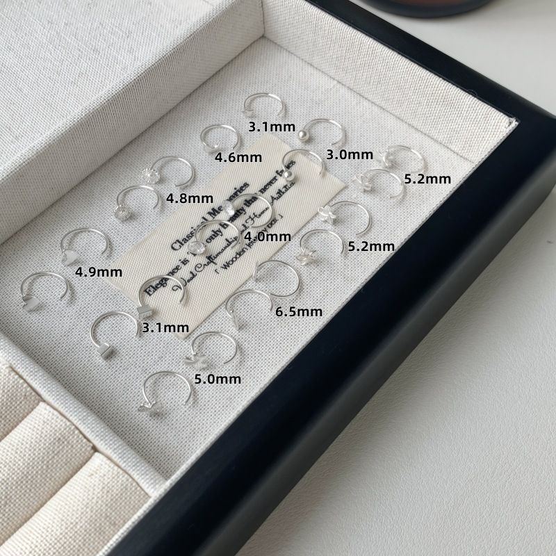 Pendientes de plata pura S999 con ganchos para las orejas, piercing para la nariz en forma de C, diseño de nicho para mujer, anillos para labios de alta gama._voghion.com