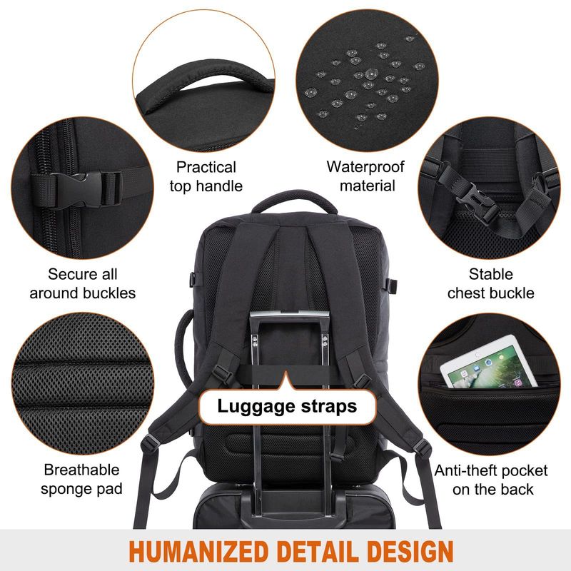 Durable Water-Resistant Unisex Laptop Backpack With Spacious Compartment For Travel & Work, 16-Inch Laptop Compatible Multi-piece Storage Bag_voghion.com