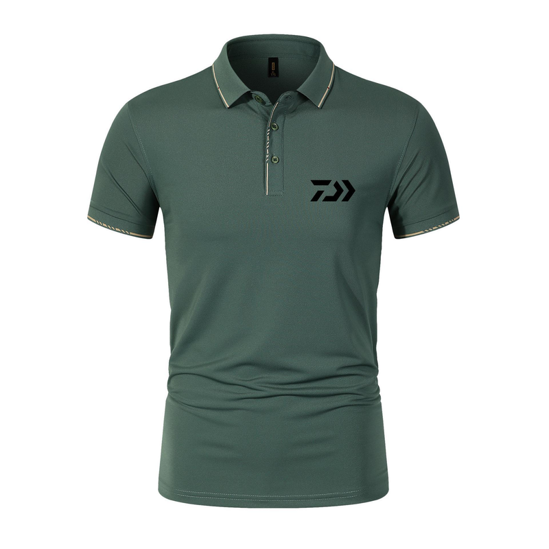 Polo shirt herre kortærmet revers top 2023 nyt trendy mærke ensfarvet enkel og slim fit is silke print T-shirt_voghion.com