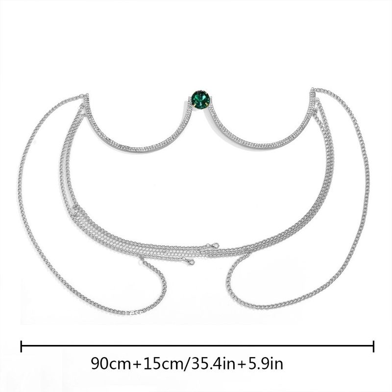 Moderne Körperkette mit geometrischem Muster und Strasssteinen_voghion.com