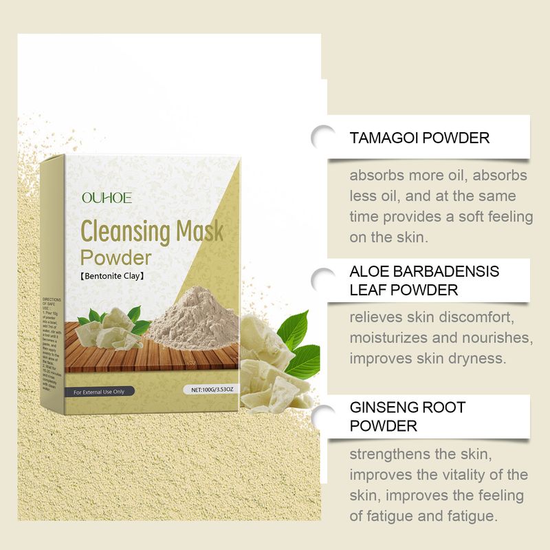 OUHOE čistilni prašek za čiščenje, fine pore, blago vlaženje, maska za nego kože obraza in vlaženje_voghion.com