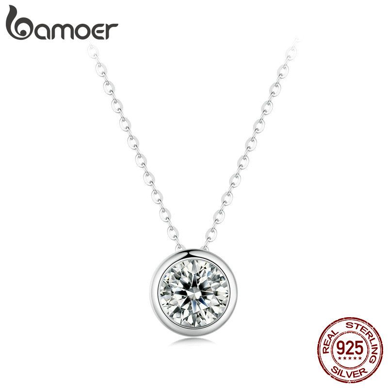Nuovi arrivi 2025 BAMOER 1 carati Bazel Moissanite D colore VVS1 Collana con diamanti coltivati in laboratorio per donna Sterling Silver Wedding Jewelry_voghion.com