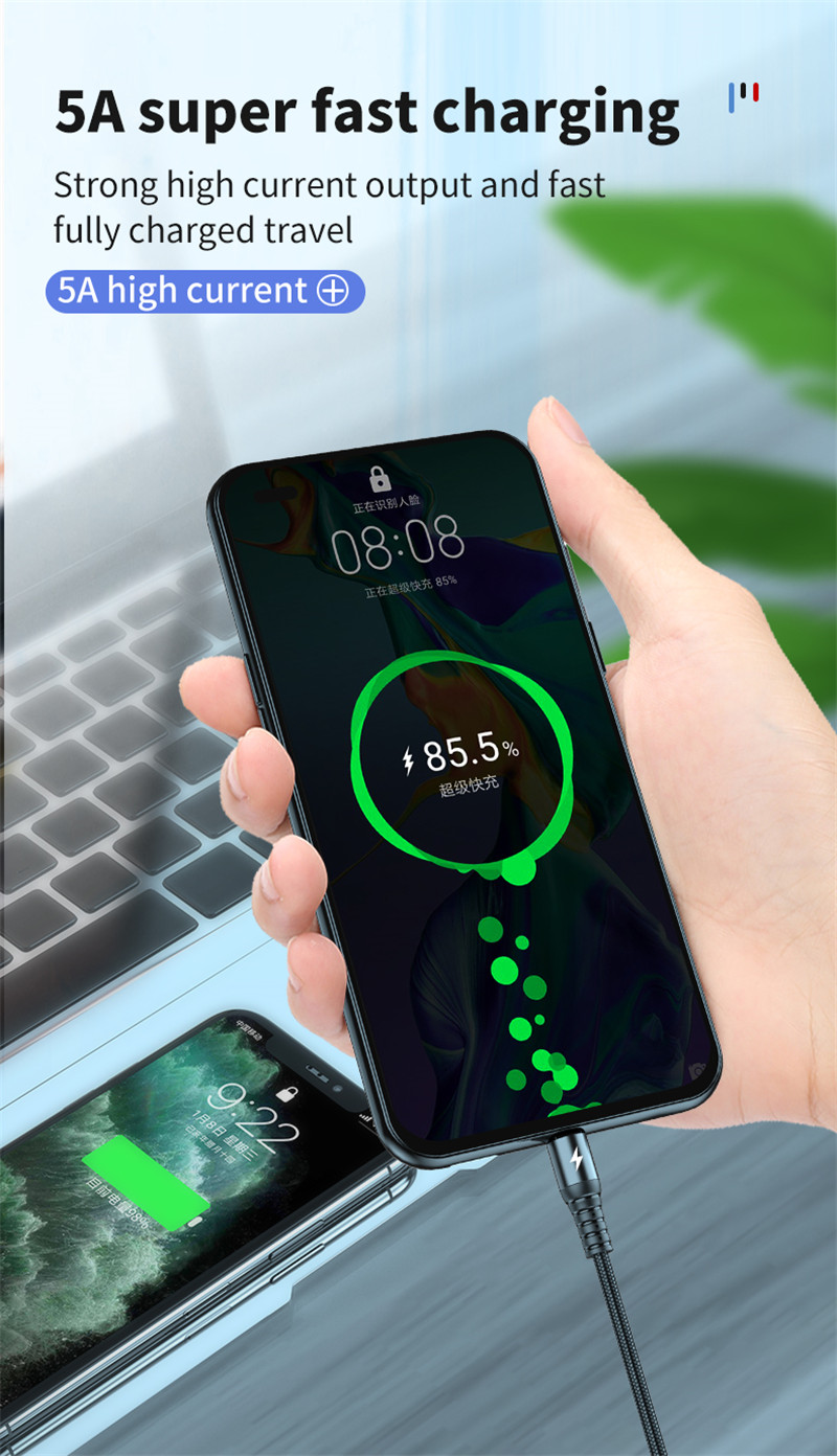 5A 3-in-1-Schnellladekabel USB Typ C für iPhone 14 13 Pro Max USB A auf 8-poliges Mini-TypC-Kabel für Huawei S_voghion.com