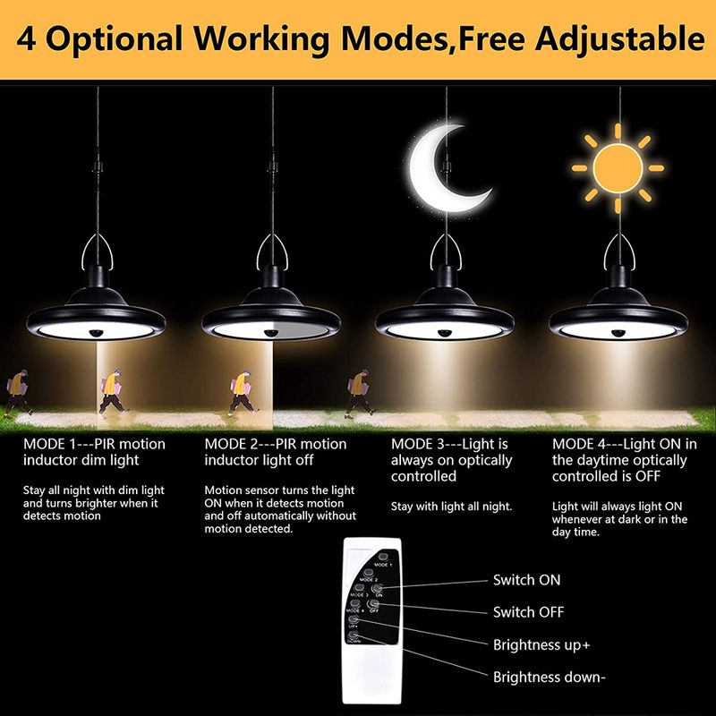 Lampada solare a sospensione a doppia testa, impermeabile, ad alta capacità, per esterni/interni, adatta per cortili, garage, ecc._voghion.com