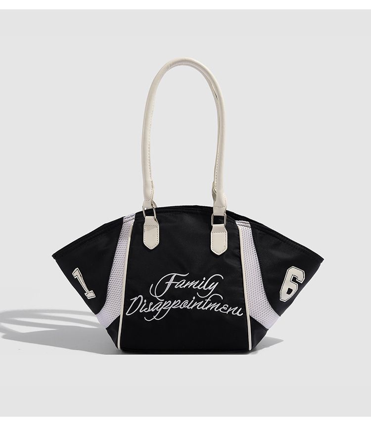 Borsa a tracolla obliqua con tracolla in tessuto di nylon ricamato, nuova borsa casual da donna, grande capacità, modello Hobo, 2025_voghion.com