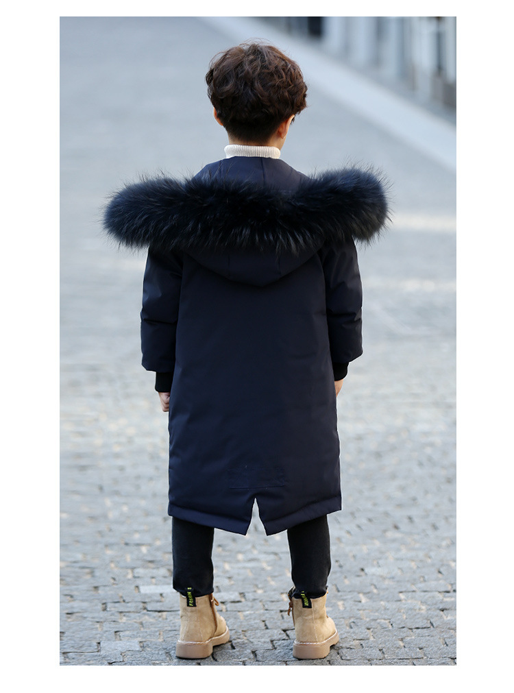 Kinderkleding Jongens Middellange en Lange Witte Eendendons Casual Jas_voghion.com