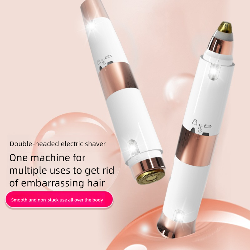 2-in-1-USB-elektrischer Gesichtstrimmer – Augenbrauenrasierer und Haarentferner in Lippenstiftform für Frauen_voghion.com