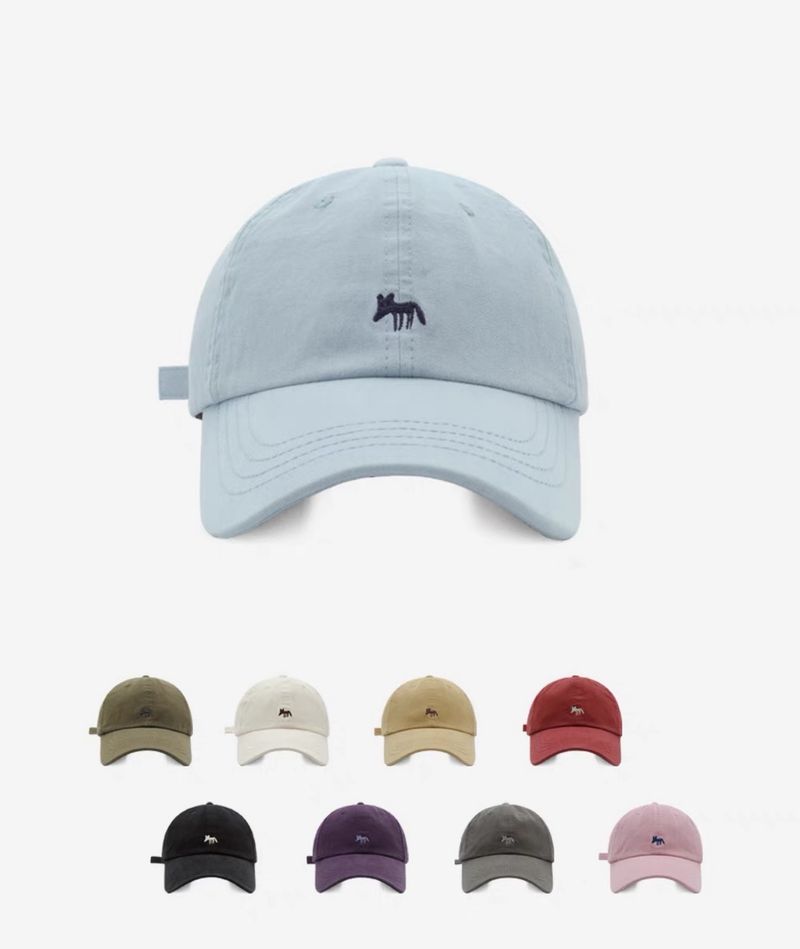 Cute Versatile Little Fox Embroidered Baseball Unisex Spring Summer Korean Street Fashion Duckbill Cap Face Slimming_voghion.com