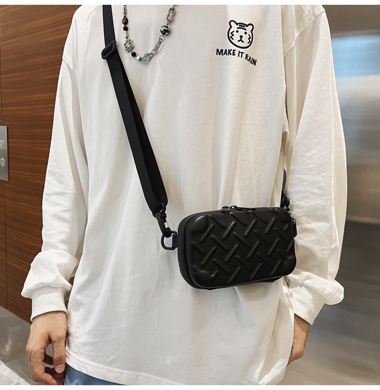Bolsa transversal personalizada para homens, nova bolsa de ombro pequena com casca rígida em relevo, bolsa transversal texturizada de um ombro, bolsa quadrada pequena versátil para_voghion.com