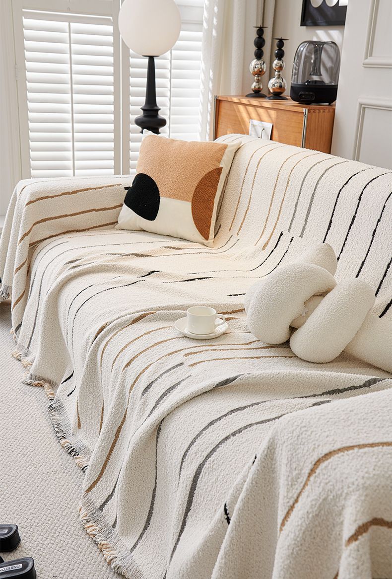 Verdickter Sofabezug Herbst- und Wintersofatuch All-Inclusive Moderne, einfache Linien Nordischer Sofabezug Sofakissen Sofadecke_voghion.com