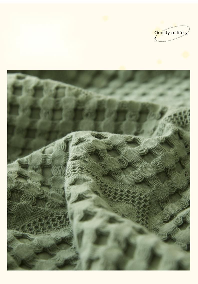 2025 Pure Cotton Hollow Out All-Cotton Gauze Towel Summer Cool Single Double Children Sofa Cover Blanket Thin Quilt_voghion.com